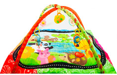 Детский развивающий коврик для малышей Baby Toys с подвесками-погремушками 108124