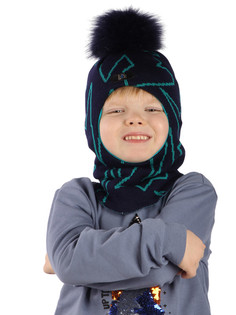 Балаклава детская Little Mania ZW871, синий, 52-54
