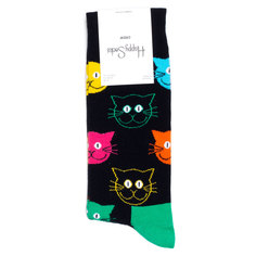 Носки унисекс Happy Socks Cat-Sock черные 36-40