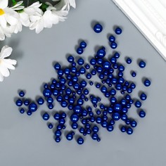Декор для творчества пластик "Шарики. Королевский синий" d=1,5-8 мм, набор 10 гр No Brand
