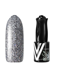 Гель-лак с блестками Vogue Nails голографический с фольгой и поталью плотный серебро 10 мл