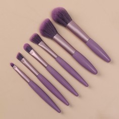 Набор кистей для макияжа, 6 предметов, PVC - чехол, цвет фиолетовый Queen Fair