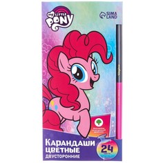 Карандаши цветные 24 цвета, двусторонние, My Little pony Hasbro