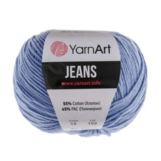 Пряжа "Jeans" 55% хлопок, 45% акрил 160м/50гр (15 голубой) Yarn Art
