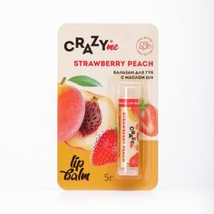 Бальзам для губ CRAZYme Strawberry Peach Lip Balm Клубничный Персик, 5 г