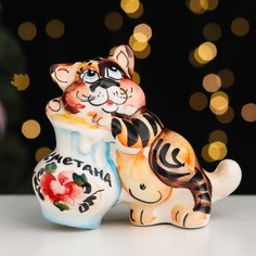 Сувенир "Кот со сметаной", гжель, цвет No Brand