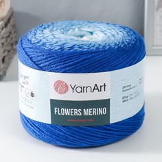 Пряжа "Flowers Merino" 75% акрил, 25% шерсть 590м/225г (543 голубой-василек) Yarn Art