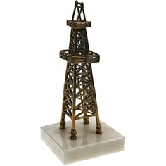 Статуэтка "Нефтяная вышка" из бронзы и мрамора (16 см) No Brand