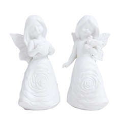 Сувенир полистоун Девочка-ангел, платье-роза белоснежный МИКС 7х6х14,8 см No Brand