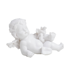 Сувенир полистоун Белоснежный ангелочек с голубкой 5,5х9,5х6 см No Brand