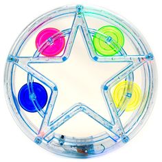 Детский музыкальный инструмент Baby Toys бубен звезда, с подсветкой, 17х17х3 см