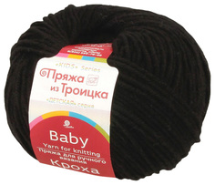 Пряжа из Троицка Кроха 50гр 135м (20%шерсть мериноса, 80%акрил) (0140 черный)