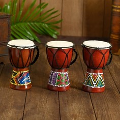 Музыкальный инструмент Барабан Джембе 15х9,5х9,5 см МИКС No Brand