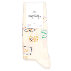 Носки унисекс Happy Socks Happy-Socks-OK-White белые 36-40