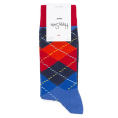 Носки унисекс Happy Socks Happy-Socks-Argyle-Red-Black-Blue разноцветные 36-40