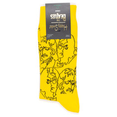 Носки унисекс Happy Socks Happy-Socks-The-Beatles-Lines желтые 36-40