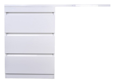 Тумба с раковиной Style Line Даллас 130 Люкс Plus напольная, белая, 3 ящика