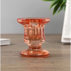 Подсвечник стекло "Юнонна", цветной МИКС 6х5х4,5 см No Brand