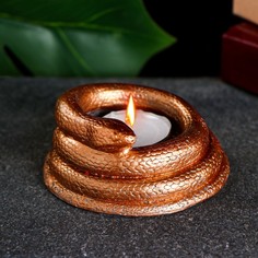 Подсвечник "Змейка" бронза, 6х4см Хорошие сувениры