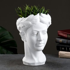 Цветочное кашпо Хорошие сувениры Голова девушки 7582725 0,9 л белый 1 шт.