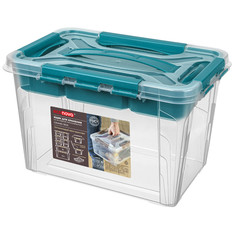 Ящик для хранения Эконова Grand Box с замками голубой 290х190х180 мм 6.65 л