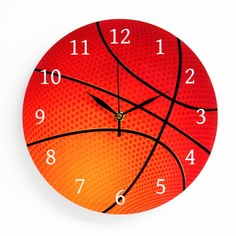 Часы настенные Баскетбольный мяч дискретный ход d-23.5 см No Brand