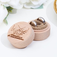 Шкатулка для колец "Счастье в моменте", бук No Brand