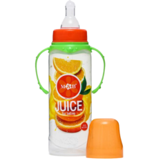 Бутылочка для кормления «Апельсиновый сок» 250 мл цилиндр, с ручкам Mum&Baby