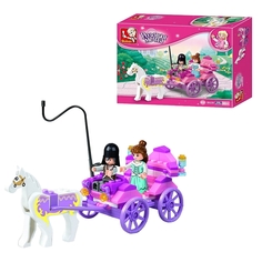 Конструктор Sluban Розовая мечта Принцесса в карете 99 деталей Junfa Toys