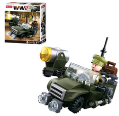 Конструктор Sluban Вторая Мировая война Армейский автомобиль, 91 деталь Junfa Toys