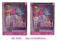 Игровой набор Defa Lucy Молодая мама с близнецами, кукла и пупсы, 1 шт, в ассортименте