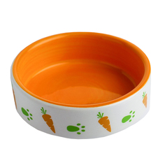 Миска для грызунов Пижон, керамика, оранжево-белая, 80 мл