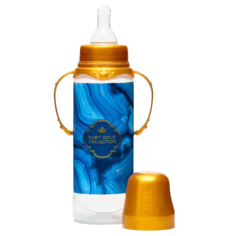 Бутылочка для кормления «Золотая коллекция: агат» 250 мл цилиндр, с ручками Mum&Baby
