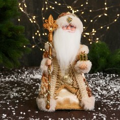 Новогодняя фигурка Зимнее волшебство Дед Мороз в шубке с бахромой двигается 7856840 1 шт.