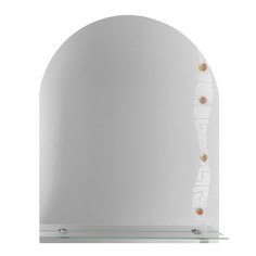 Зеркало «Орнамент», с пескоструйной графикой и фьюзингом, настенное, с полочкой, 50?62 см No Brand