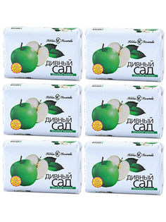 Мыло туалетное Невская Косметика Дивный сад, Зеленое яблоко, 90 гх6 шт.