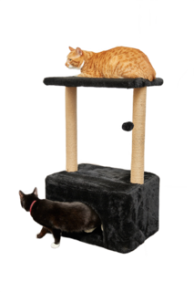 Домик для кошек Бриси с когтеточкой, черный, 61 х 41 х 9 5 см