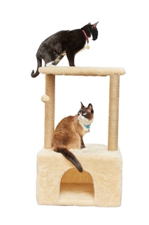 Домик для кошек Бриси с когтеточкой, бежевый, 61 х 41 х 9 5 см