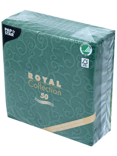 Салфетка бумажная PAPSTAR зеленая royal collection 1-сл 40х40 см 50 шт./уп.
