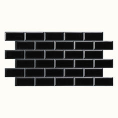 Стеновые панели ПВХ Grace 962х484 мм, блок чёрный, шов белый, 10 шт.