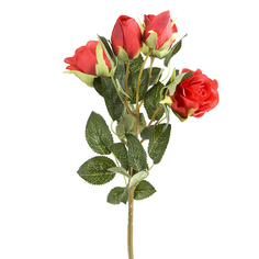Цветок искусственный на ножке Роза кустовая алая Gloria Garden 44 см 7820189