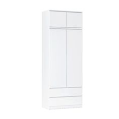 Шкаф Сура 800 с антресолью, 80х48х250 см, белый No Brand