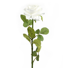 Цветок искусственный на ножке Роза белая Gloria Garden 70 см 7820200