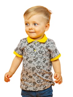 Поло детское КотМарКот 441121399, серый, 74