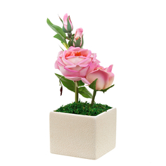 Искусственные цветы в горшке Нежные розы ENS 11,5х32 см 4510006