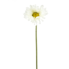 Цветок искусственный на ножке Гербера белая Gloria Garden 57 см 7180251