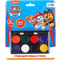 Грим для лица и тела Paw Patrol, краски 8 цв, аппликатор, тату