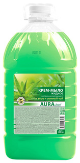 Жидкое мыло Aura Витаминизирующее Зеленый чай и алоэ вера, 5000 мл