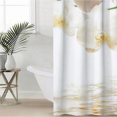 Штора для ванной комнаты Доляна «Орхидея над водой», 180?180 см, полиэстер