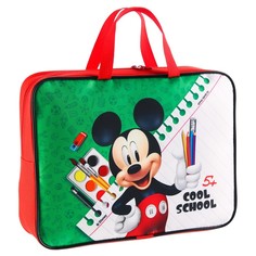 Disney Папка с ручками текстиль А4 100мм 350*270 2ш48, Микки Маус «Cool school»,